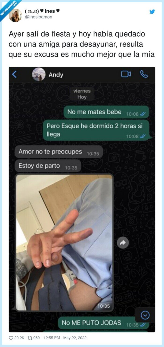 desayunar,resulta,quedar,amiga,embarazada,parto,fiesta,excusa