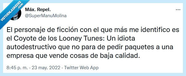 coyote,looney tunes,identificado,autodestructivo,personaje