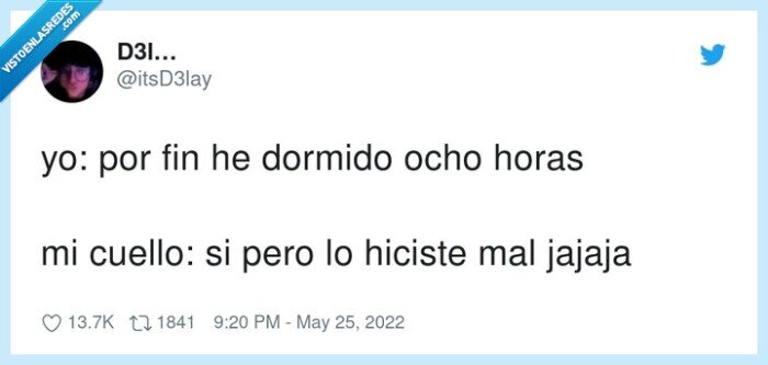 dormir,cuello,dolor,ocho horas