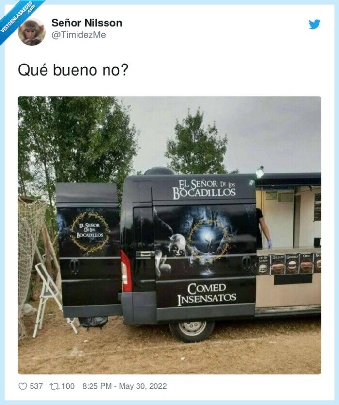 furgoneta,camioneta,bocadillos,el señor de los anillos