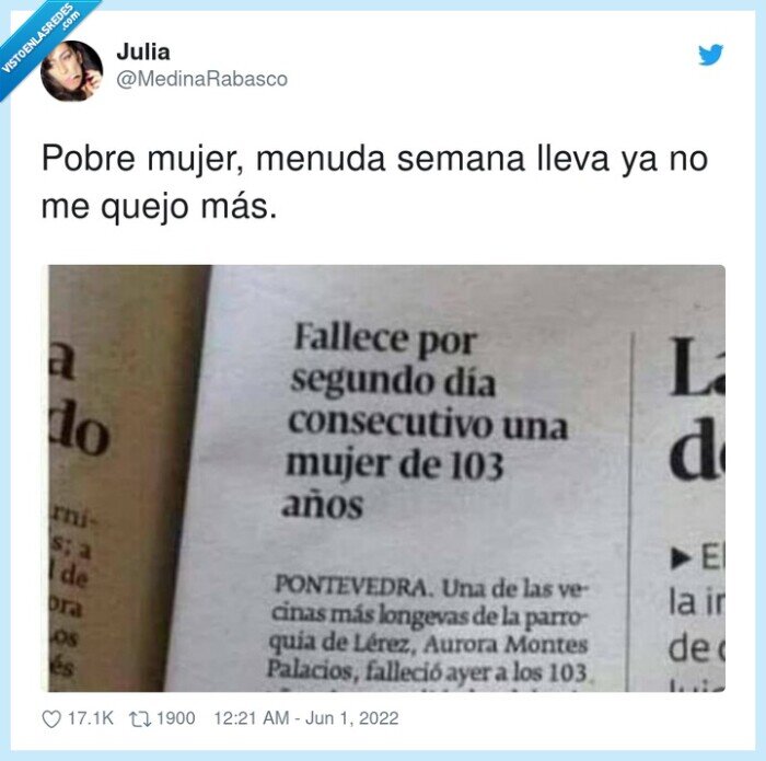 mujer,esquela,morir,103 años