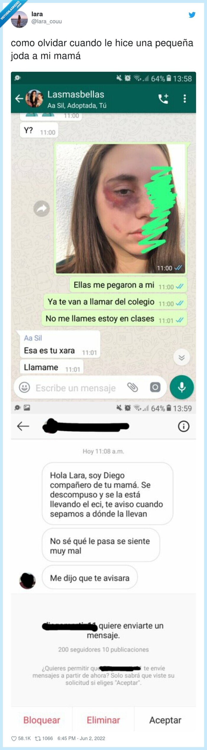 broma,golpe,madre,desmayo