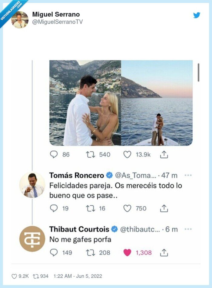 roncero,gafe,courtois,boda,mujer