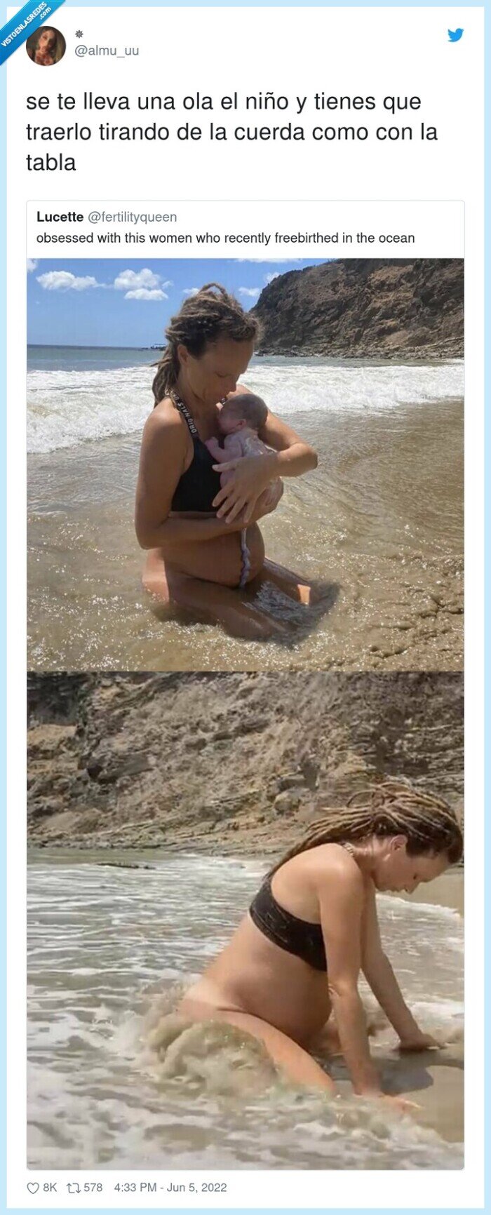 mar,oceano,dar a luz,cordon umbilical,agua