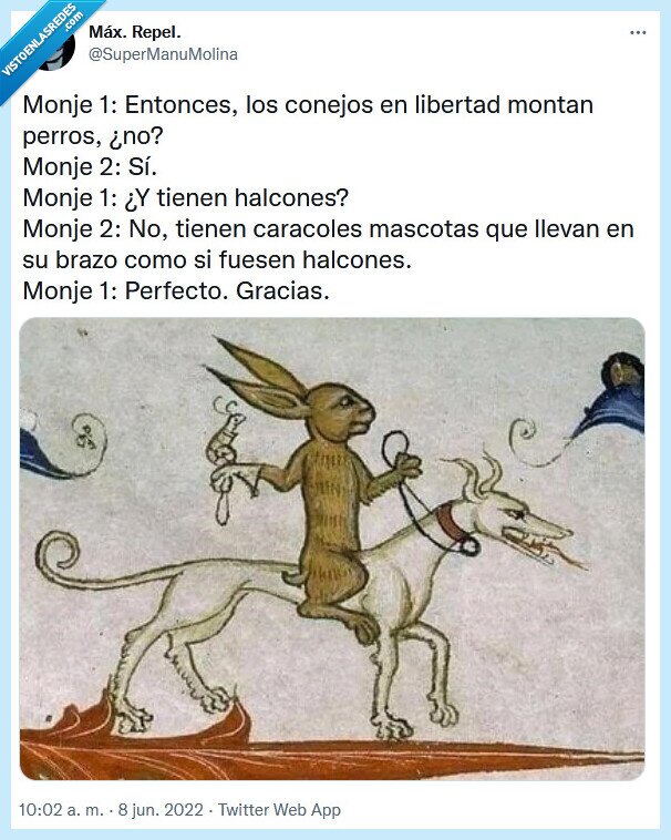 monje,pintura,conejo