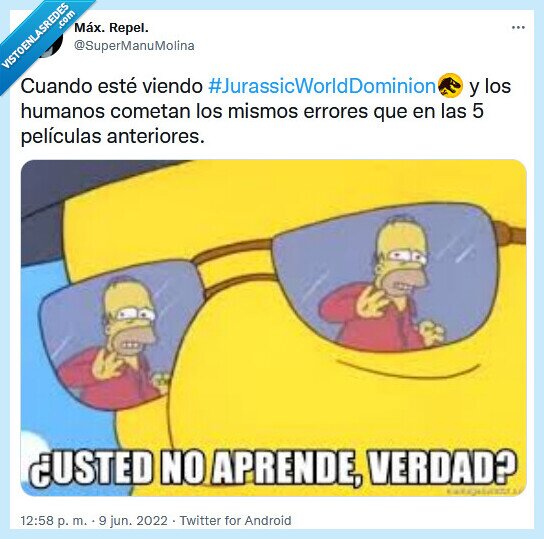 parque jurásico,jurassic world dominion,errores,humanos,los simpson