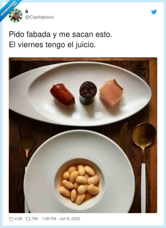 viernes,fabada,juicio,cocina moderna