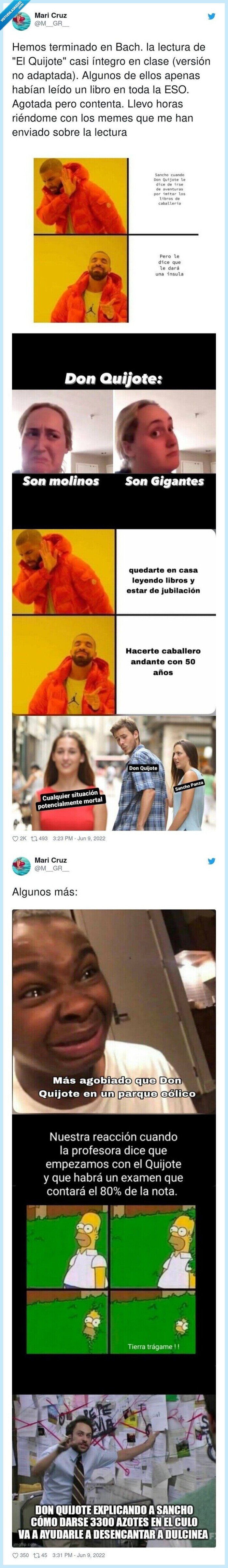 el quijote,bachillerato,memes