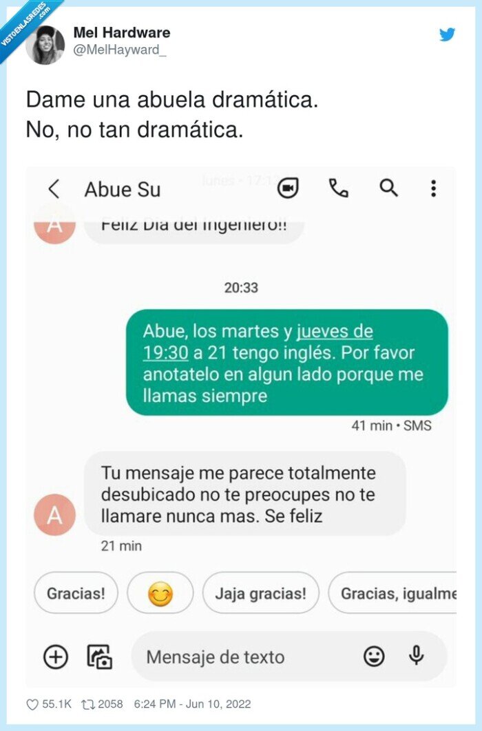 dramática,abuela,borde,contestar