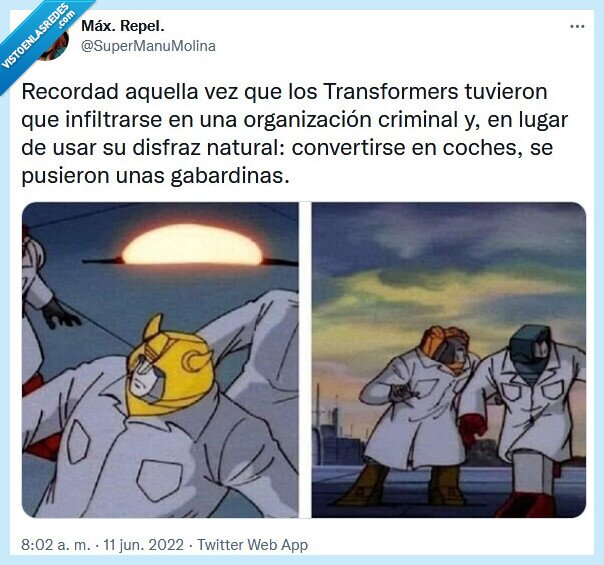 gabardinas,transformers,disfraz