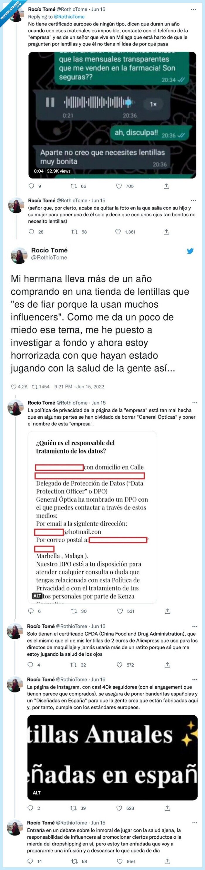 influencers,timo,estafa,investigar,lentillas