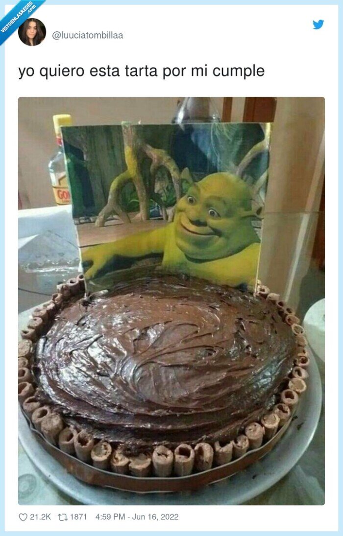 tarta,cumpleaños,chocolate,shrek