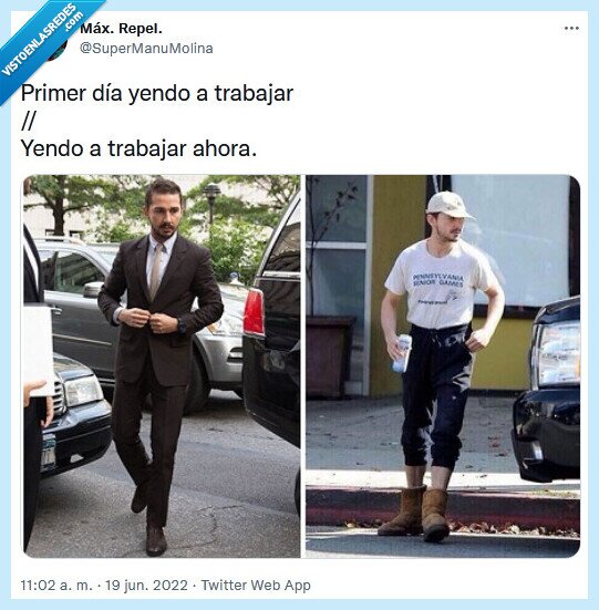 trabajar,primer día,ahora