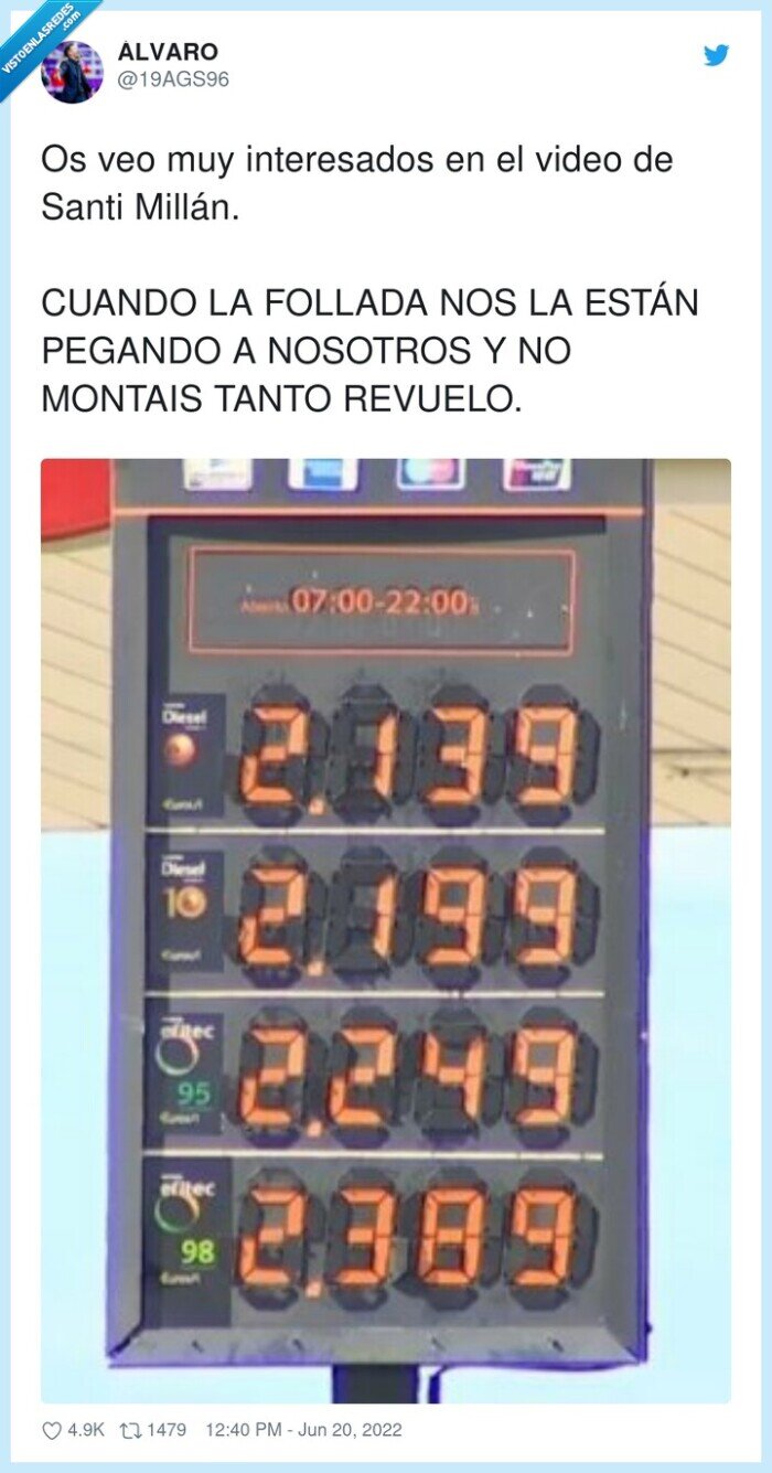 interesados,santi millán,gasolina,precio,caro