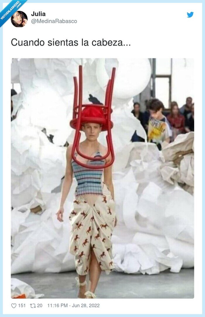 silla,desfile,modelo,cabeza