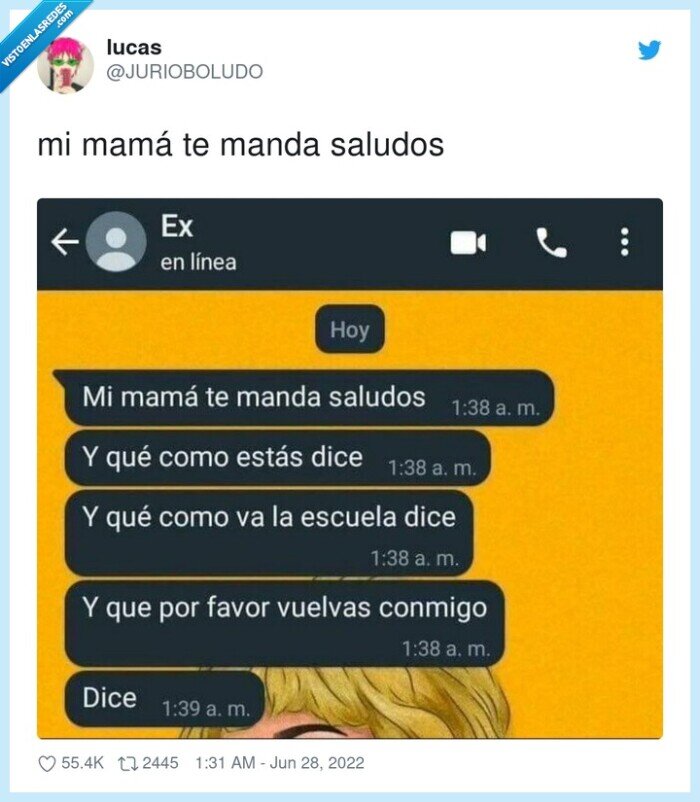 saludos,mamá,mandar,ex