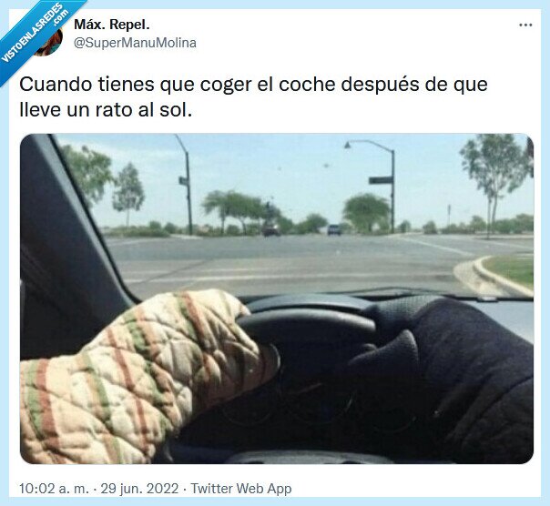 coche,rato,sol,manoplas