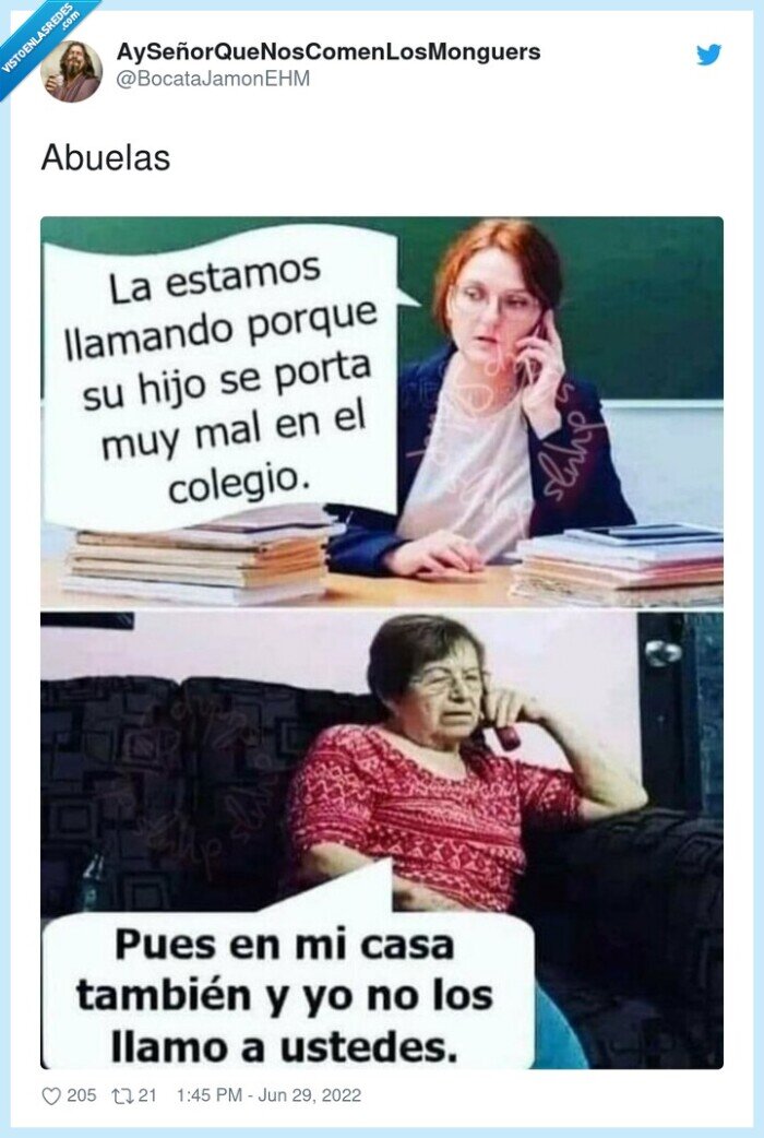 abuelas,llamda,colegio,portarse bien