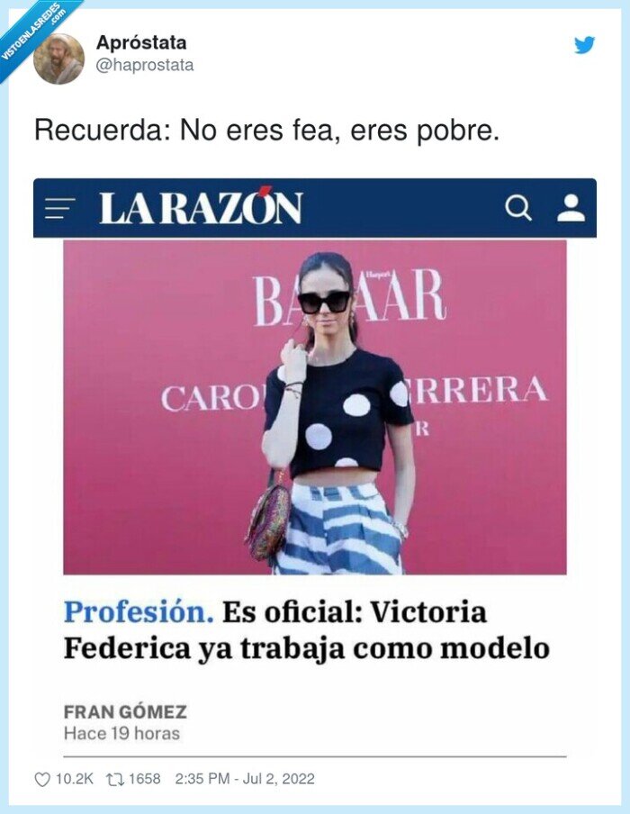 recuerda,pobre,victoria federica,fea