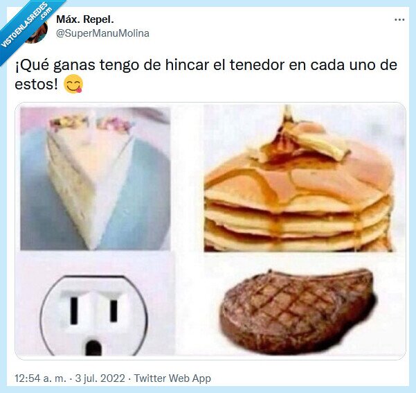 tenedor,hincar,enchufe,comida