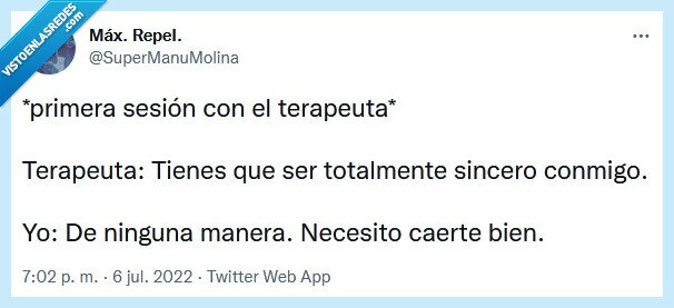 terapeuta,sesión,caer bien,sincero