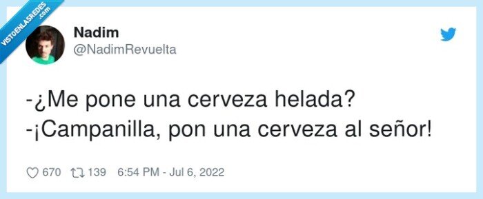 campanilla,cerveza,helada,poner