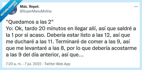 tardar,quedar,planificar