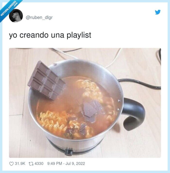 playlist,creando,olla,sopa,chocolate