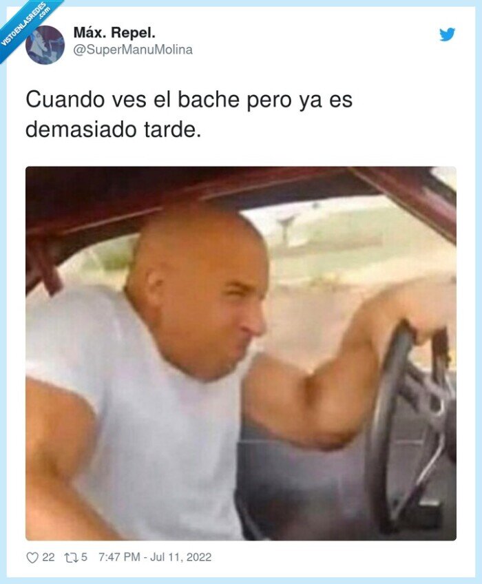 demasiado tarde,bache,coche