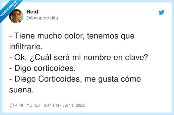 corticoides,infiltrarle,diego,nombre,dolor