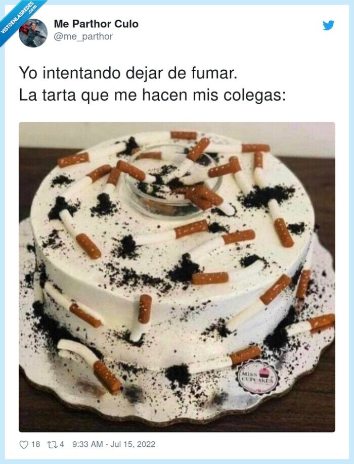 intentando,colegas,dejar,fumar,tarta