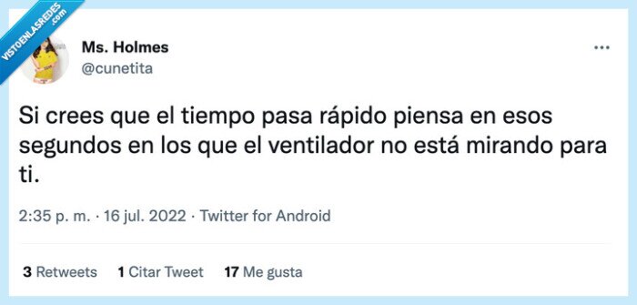 Calor,verano,ventilador,vida,tiempo,humor,chiste,twitter