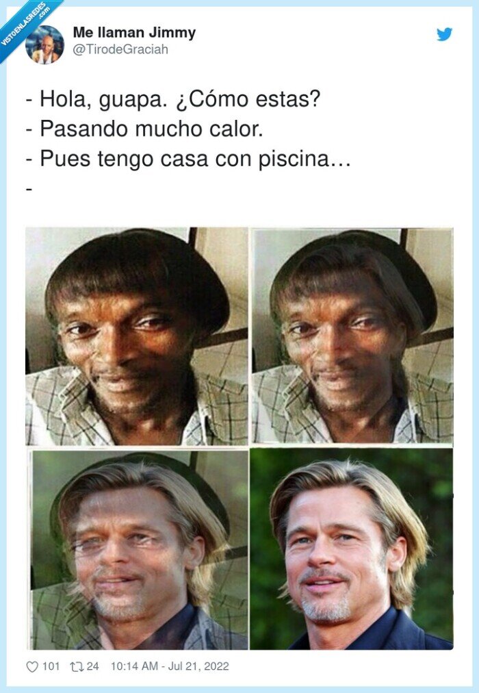 piscina,guapa,calor,brad pitt,guapo