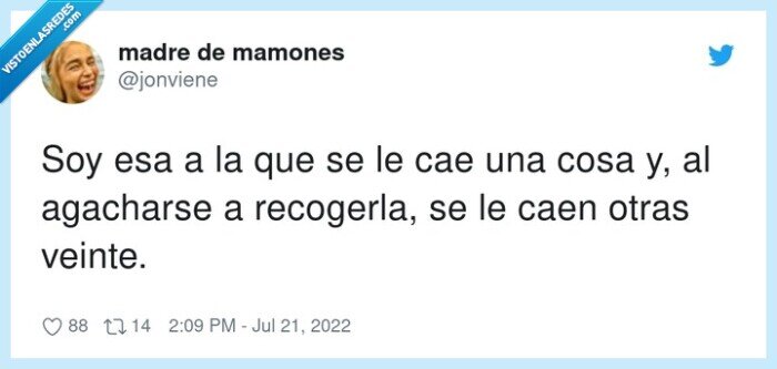 recogerla,agacharse,caer