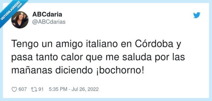 italiano,córdoba,mañanas,bochorno,saluda
