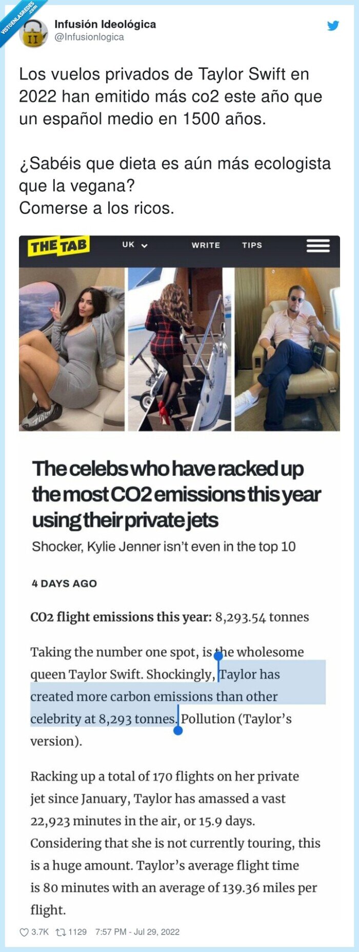 ecologista,privados,vuelos,taylor,swift