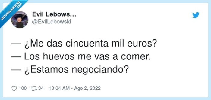 negociando,cincuenta mil euros,comer,huevos