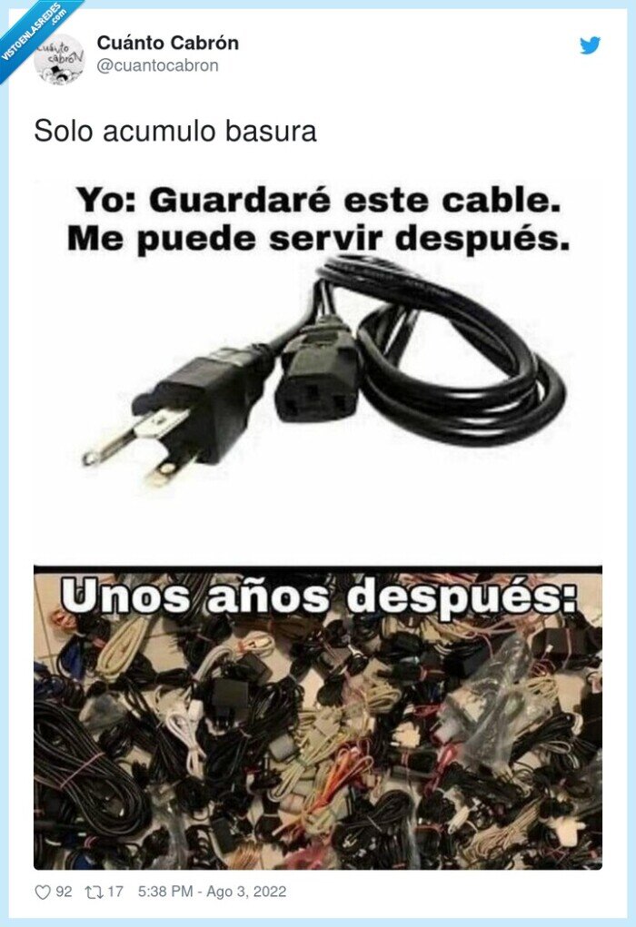 cables,basura,acumular
