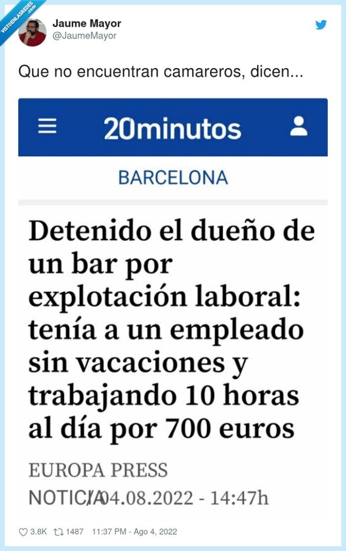 camareros,trabajo,explotación,negreros