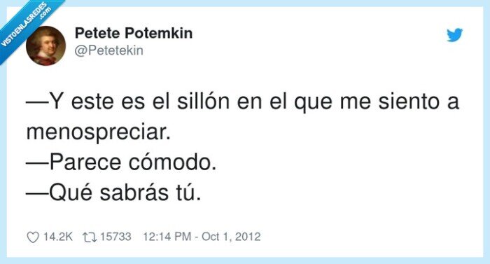 menospreciar,sillón,cómodo