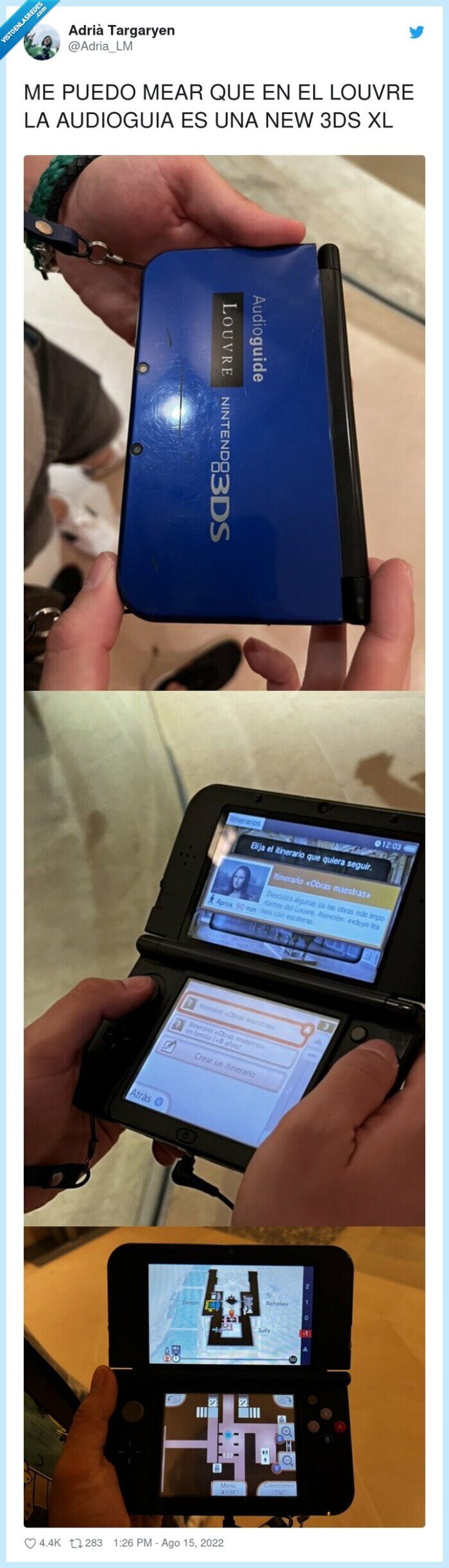 audioguia,louvre,nintendo 3ds xl