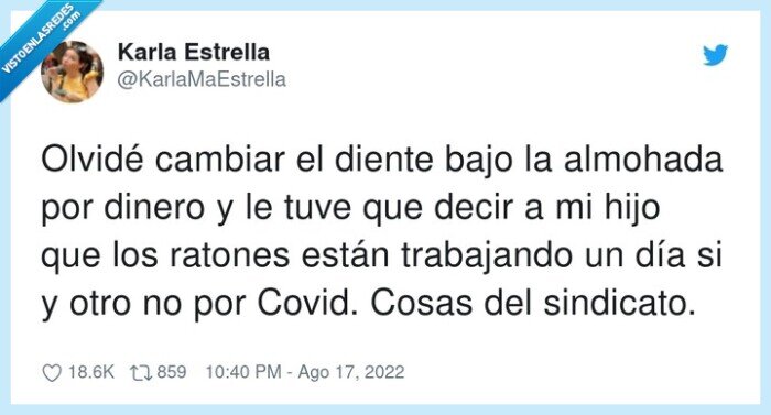 trabajando,sindicato,almohada,cambiar,ratones,olvidar,ratoncito pérez