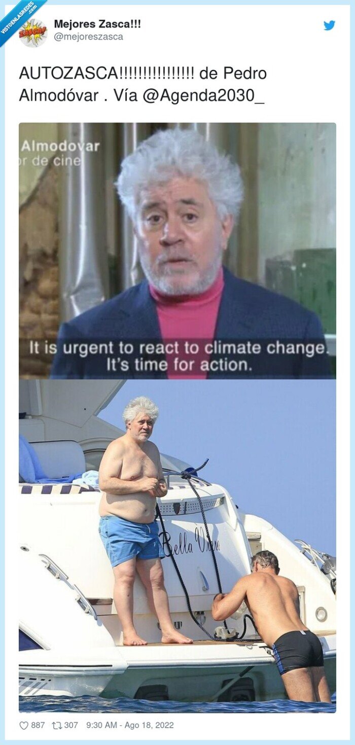 autozasca,impresentable,yate,almodovar,cambio climático