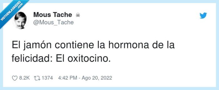 felicidad,oxitocino,contiene,hormona,jamón