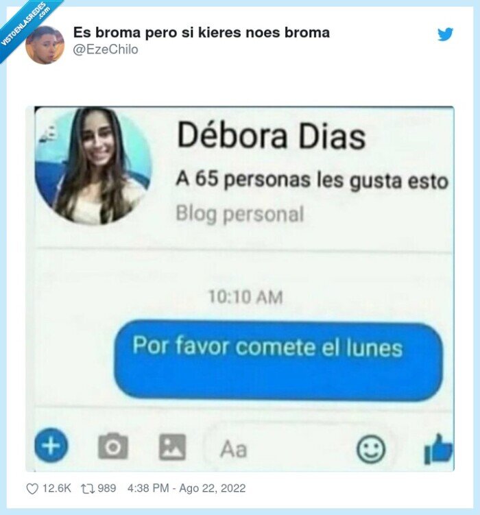 lunes,deborar dias,comer