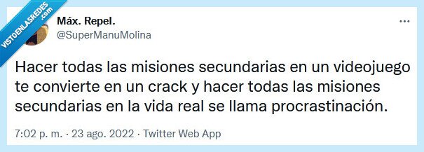 misiones,secundarias,videojuegos,crack,procastinación