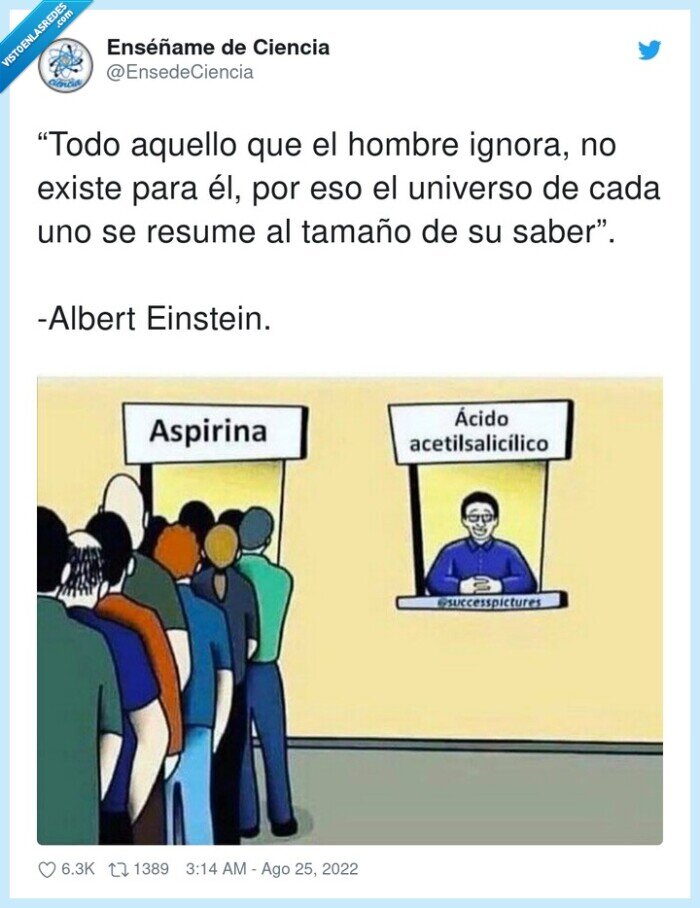 einstein,saber,universo,aquello,tamaño,ignorar,aspirina