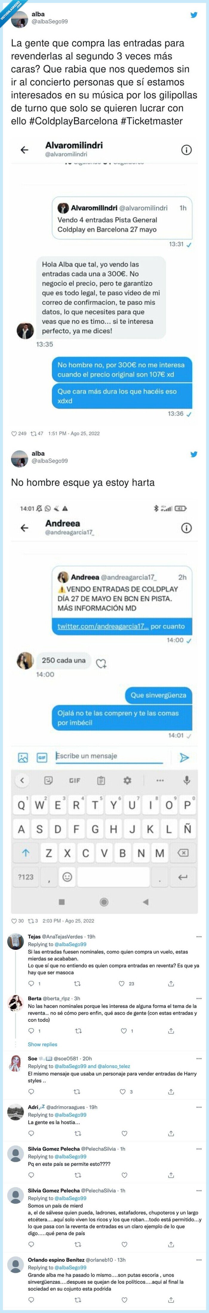 coldplay,barcelona,ticketmaster,interesados,revenderlas,concierto