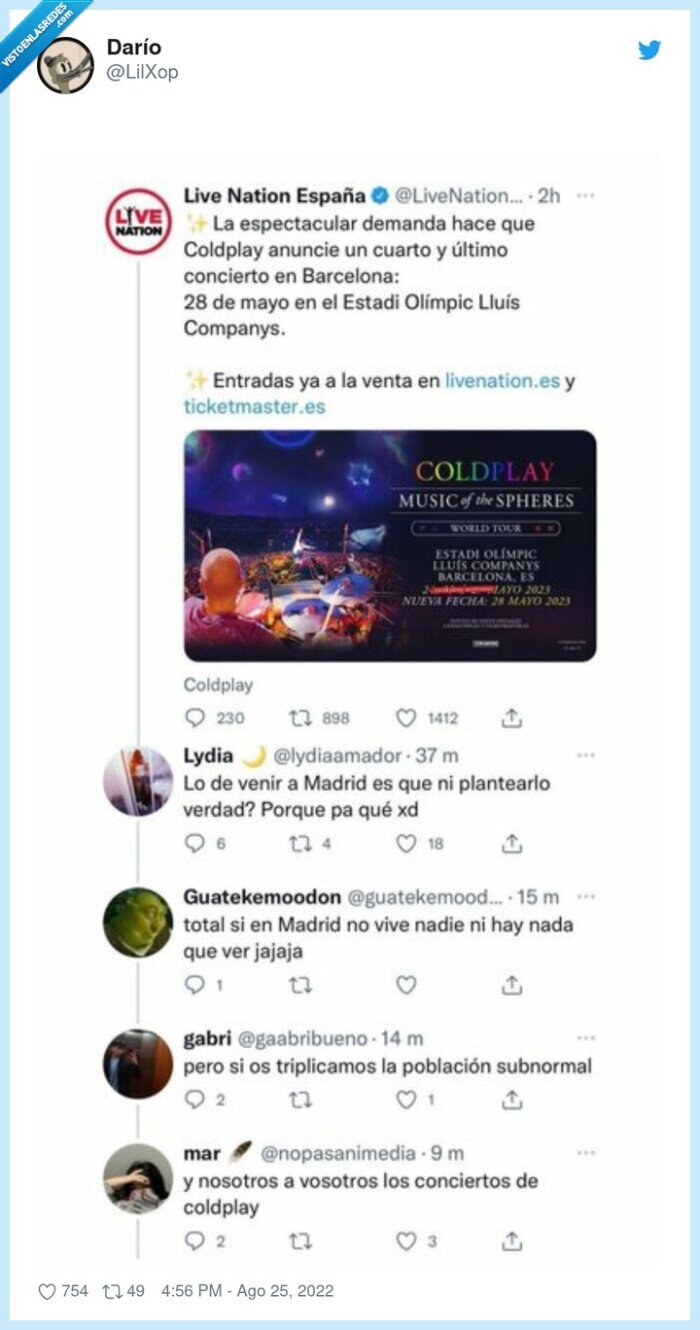coldplay,entradas,madrid,barcelona