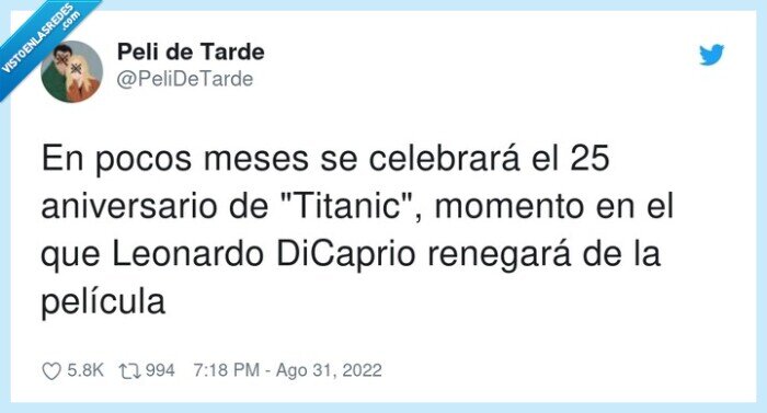 aniversario,celebrará,renegar,película,titanic,leonardo dicaprio